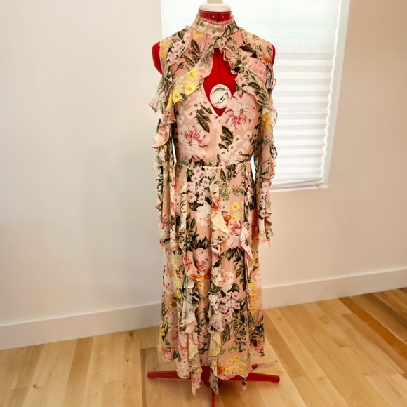 Nicholas The Label The Secret Garden Cold Shoulder Dress US Size 6 - Picture 3 of 11